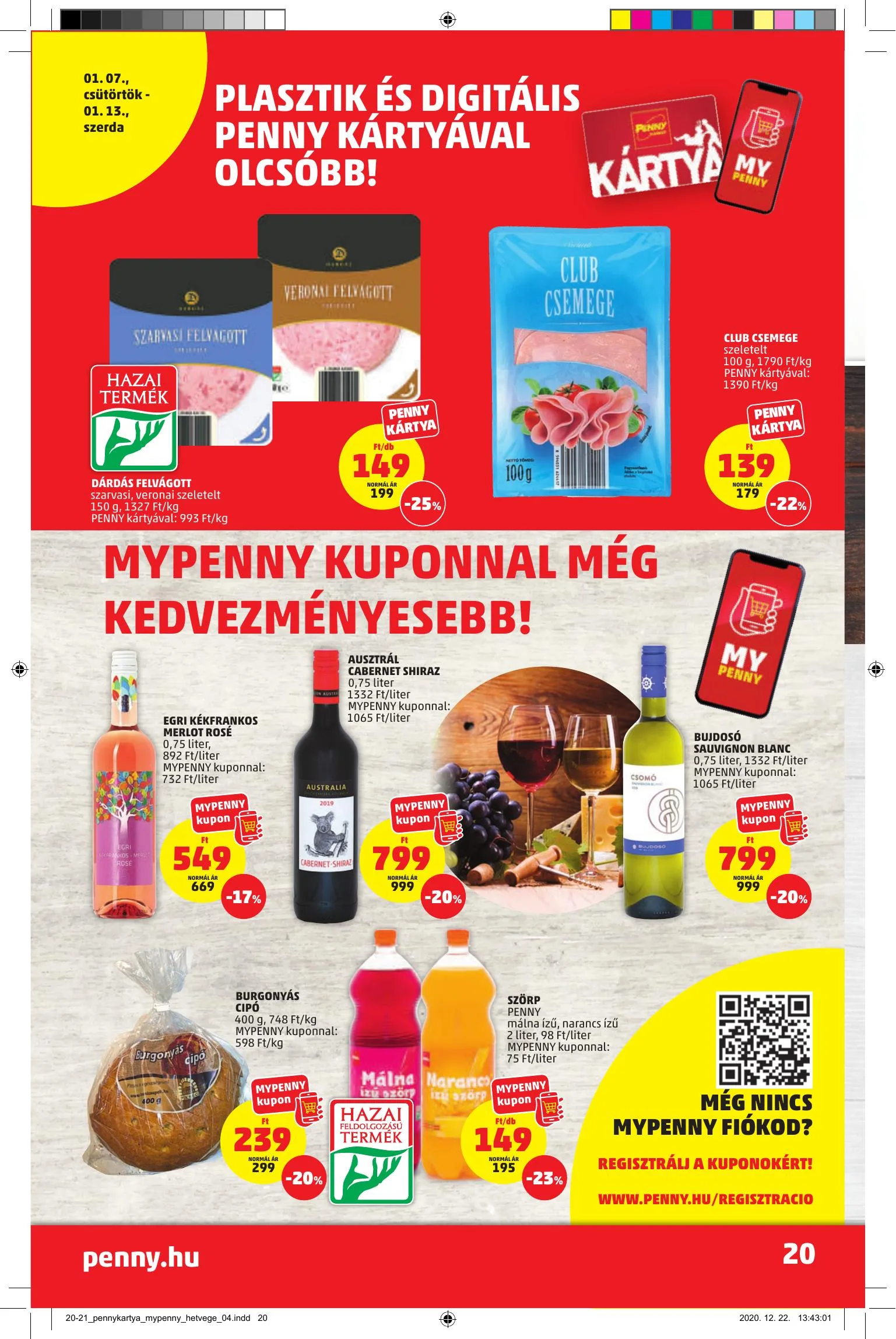 Penny akciós újság Market 01.07–01.13 – 20. oldal