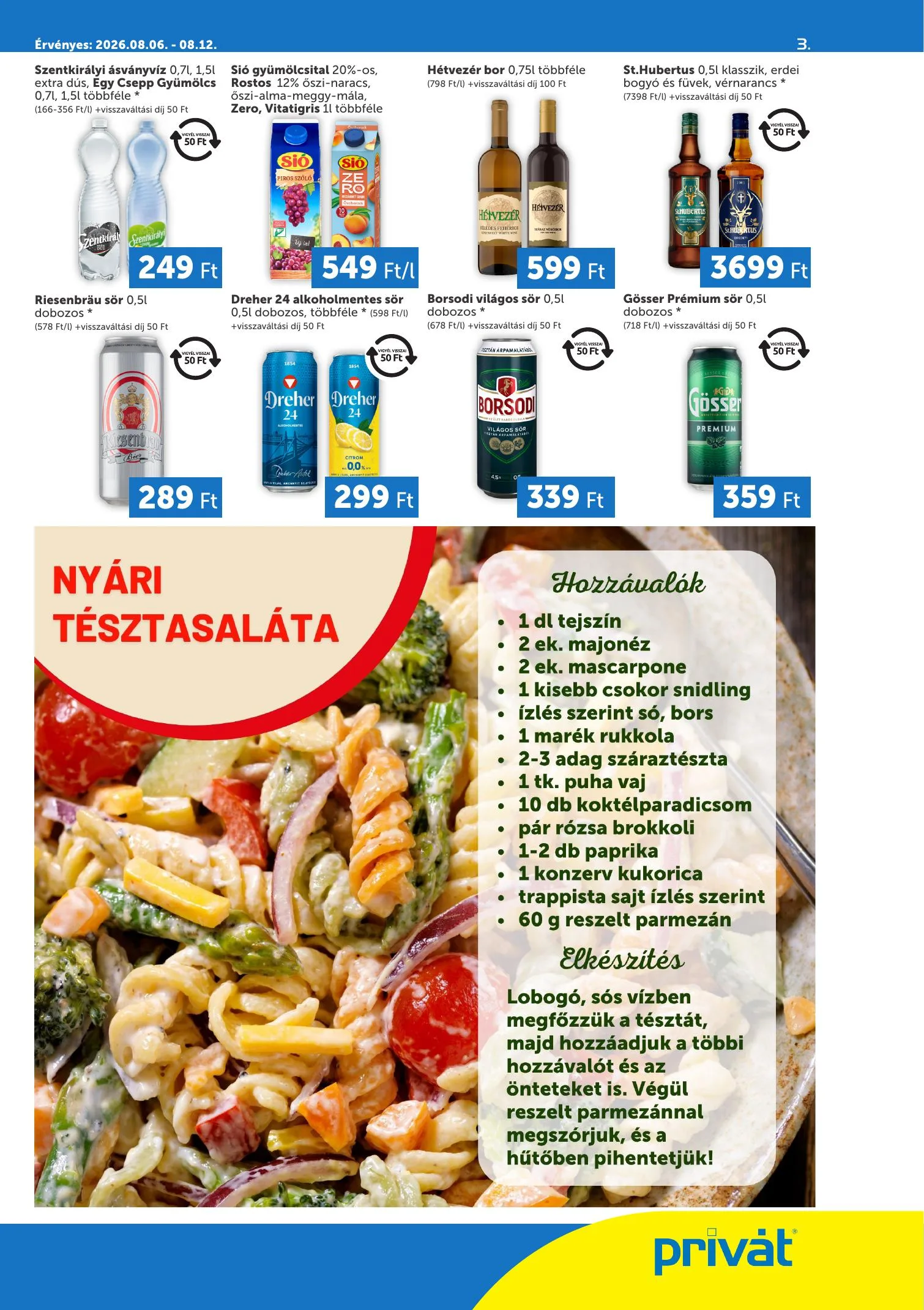 Privát akciós újság Déli vármegyék 08.06–08.12 – 3. oldal