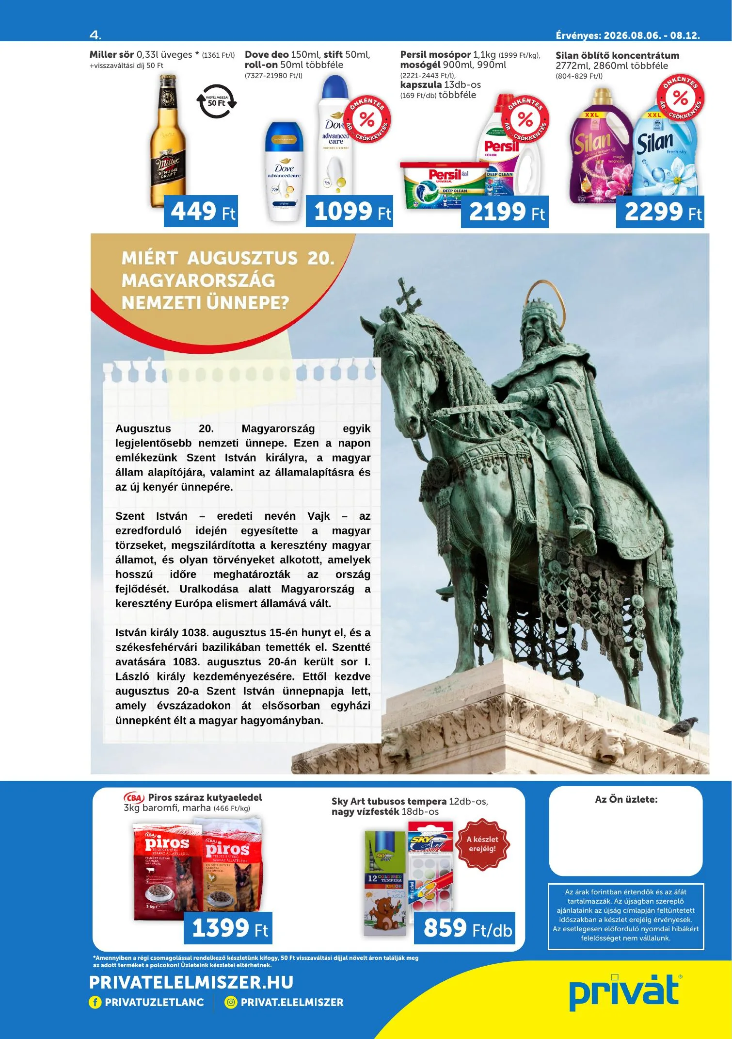 Privát akciós újság Déli vármegyék 08.06–08.12 – 4. oldal