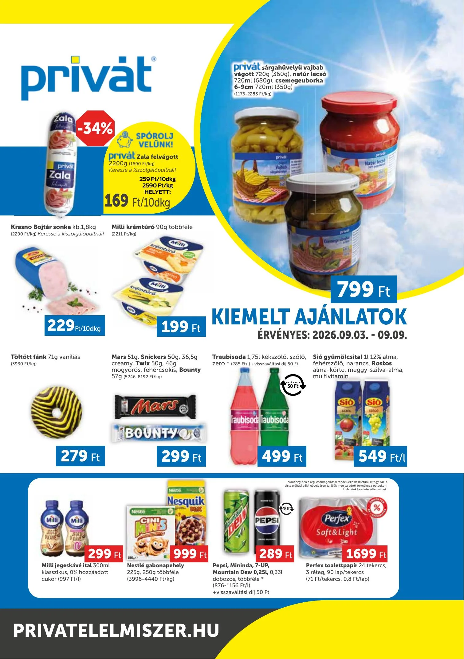 Privát akciós újság Élelmiszer déli vármegyék 09.03–09.09