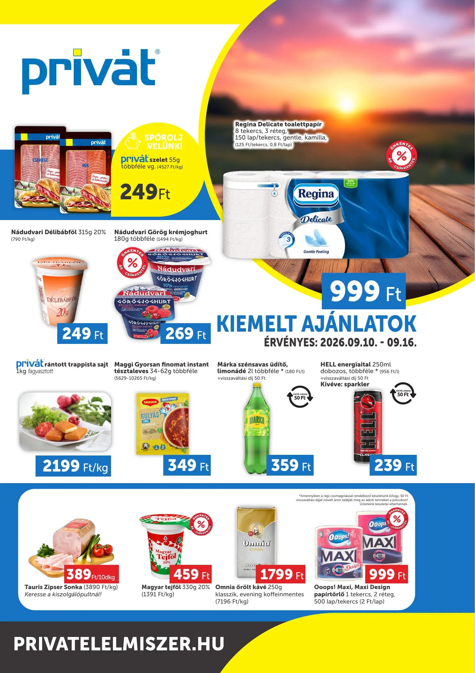 Privát akciós újság Élelmiszer déli vármegyék 09.10–09.16