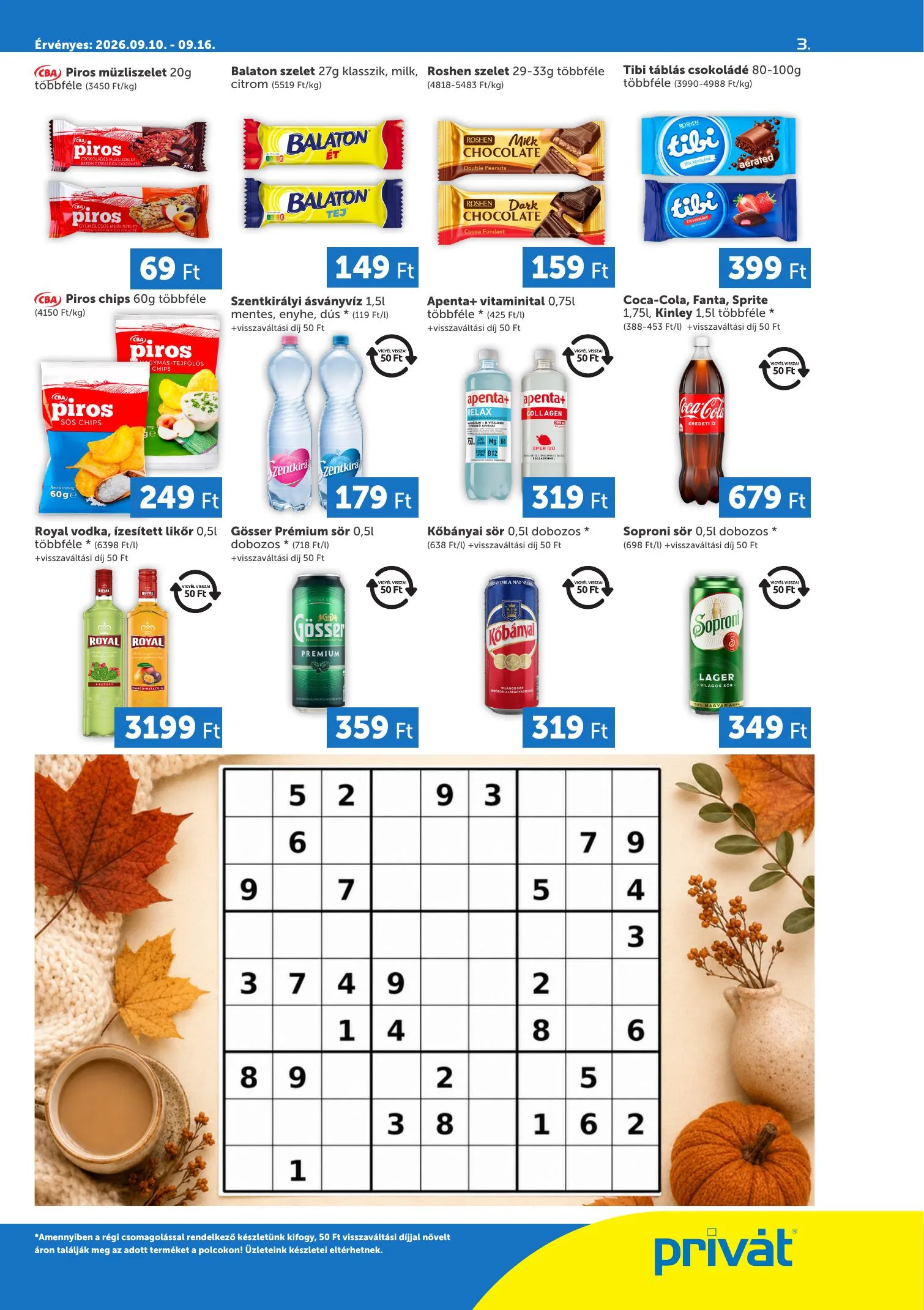 Privát akciós újság Élelmiszer déli vármegyék 09.10–09.16 – 3. oldal