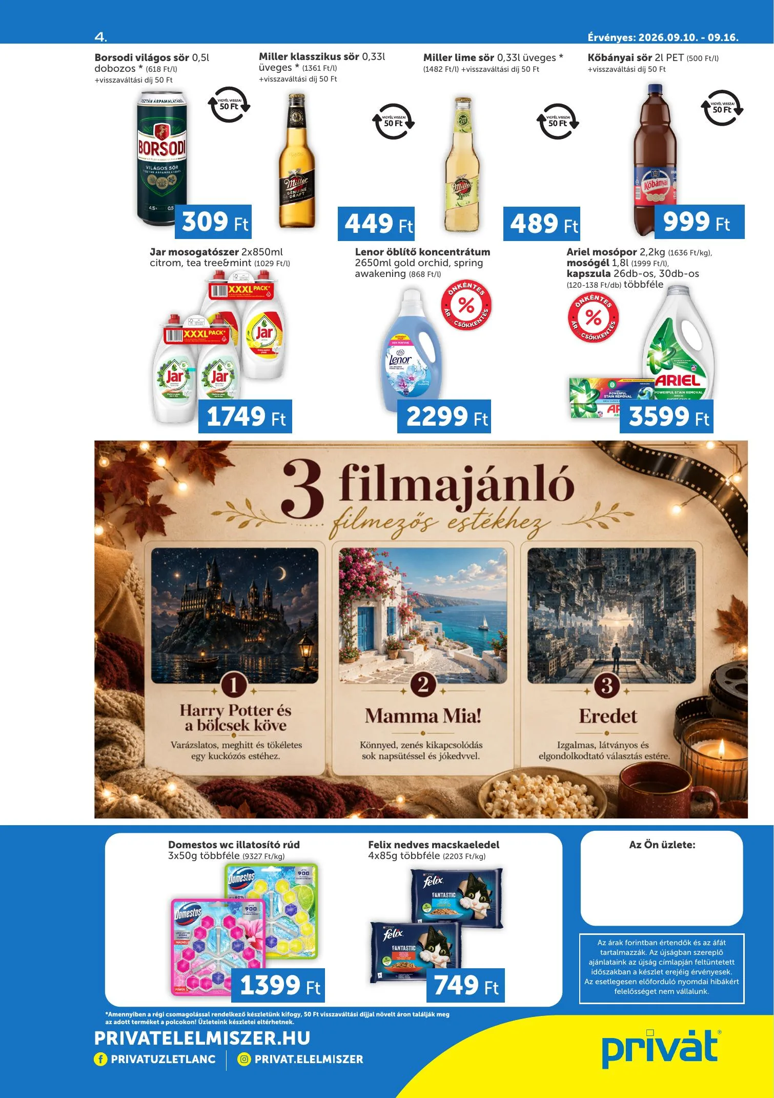 Privát akciós újság Élelmiszer déli vármegyék 09.10–09.16 – 4. oldal