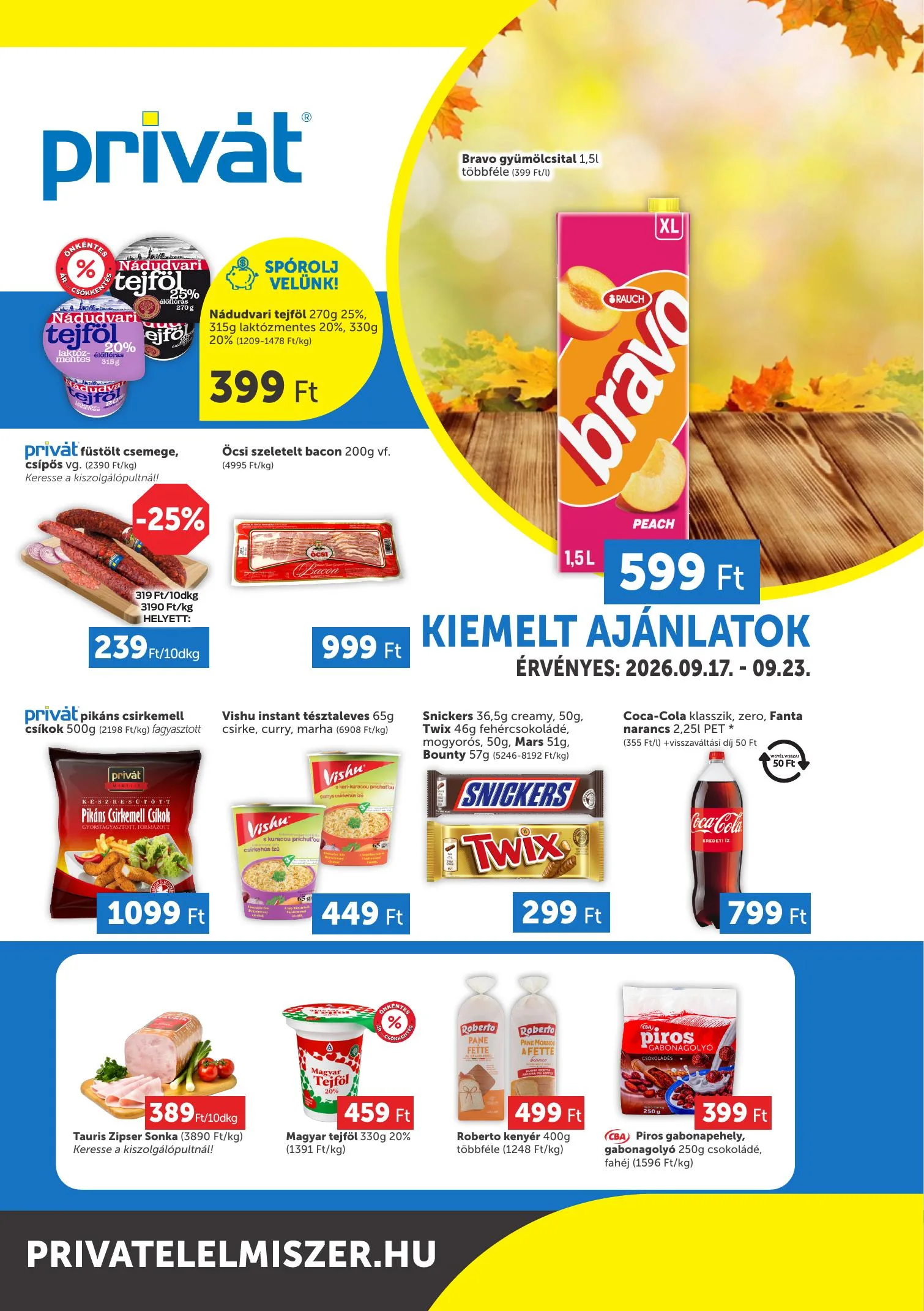 Privát akciós újság Élelmiszer déli vármegyék 09.17–09.23