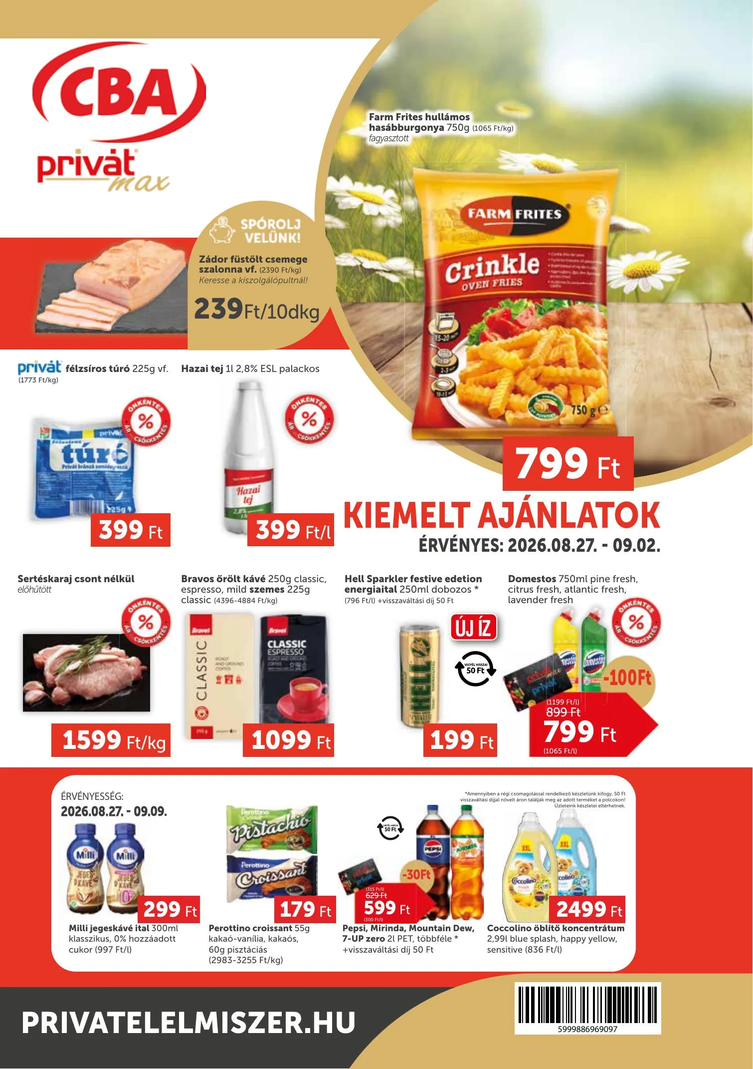 Privát akciós újság Élelmiszer Max 08.21–08.26