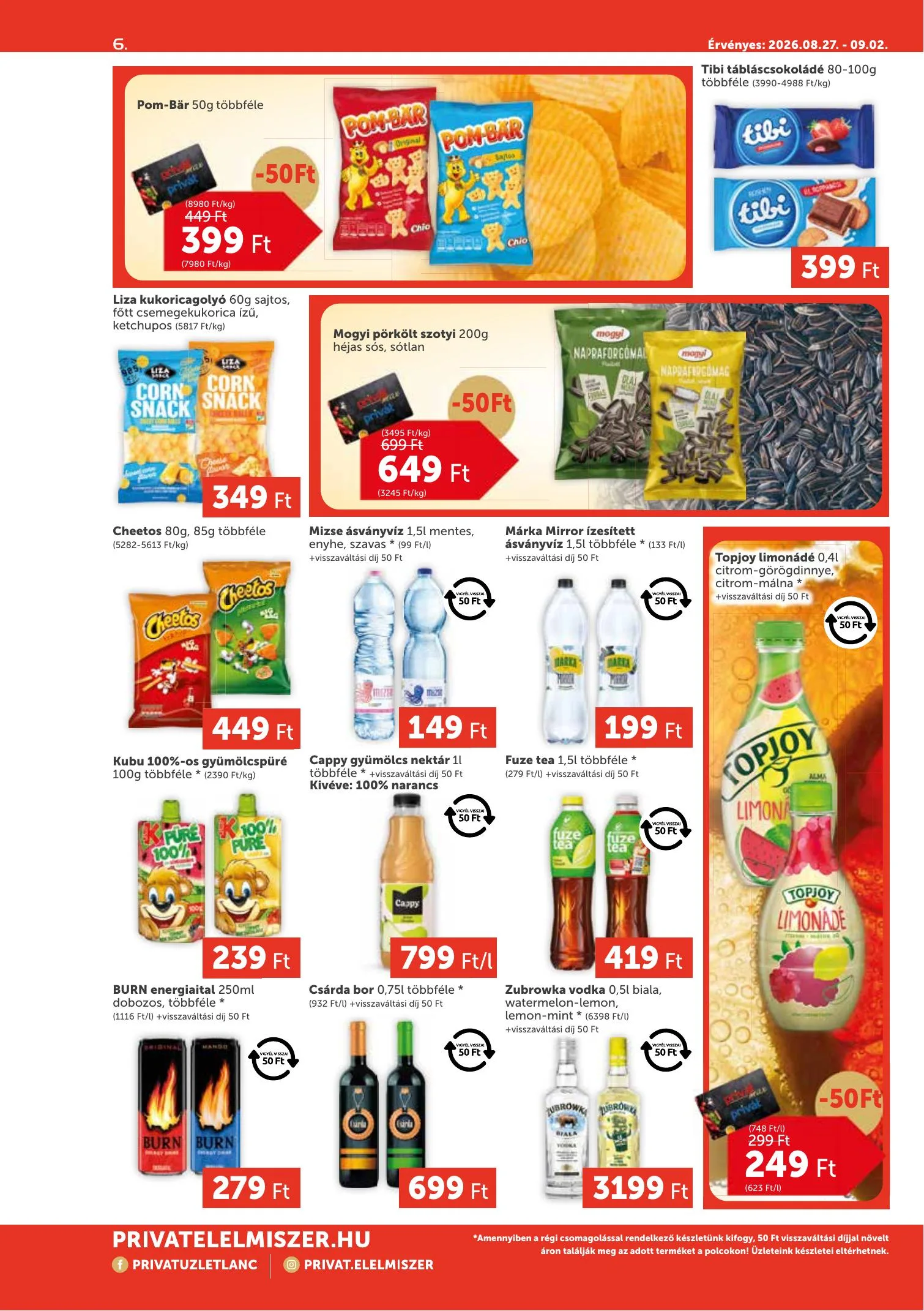Privát akciós újság Élelmiszer Max 08.21–08.26 – 6. oldal