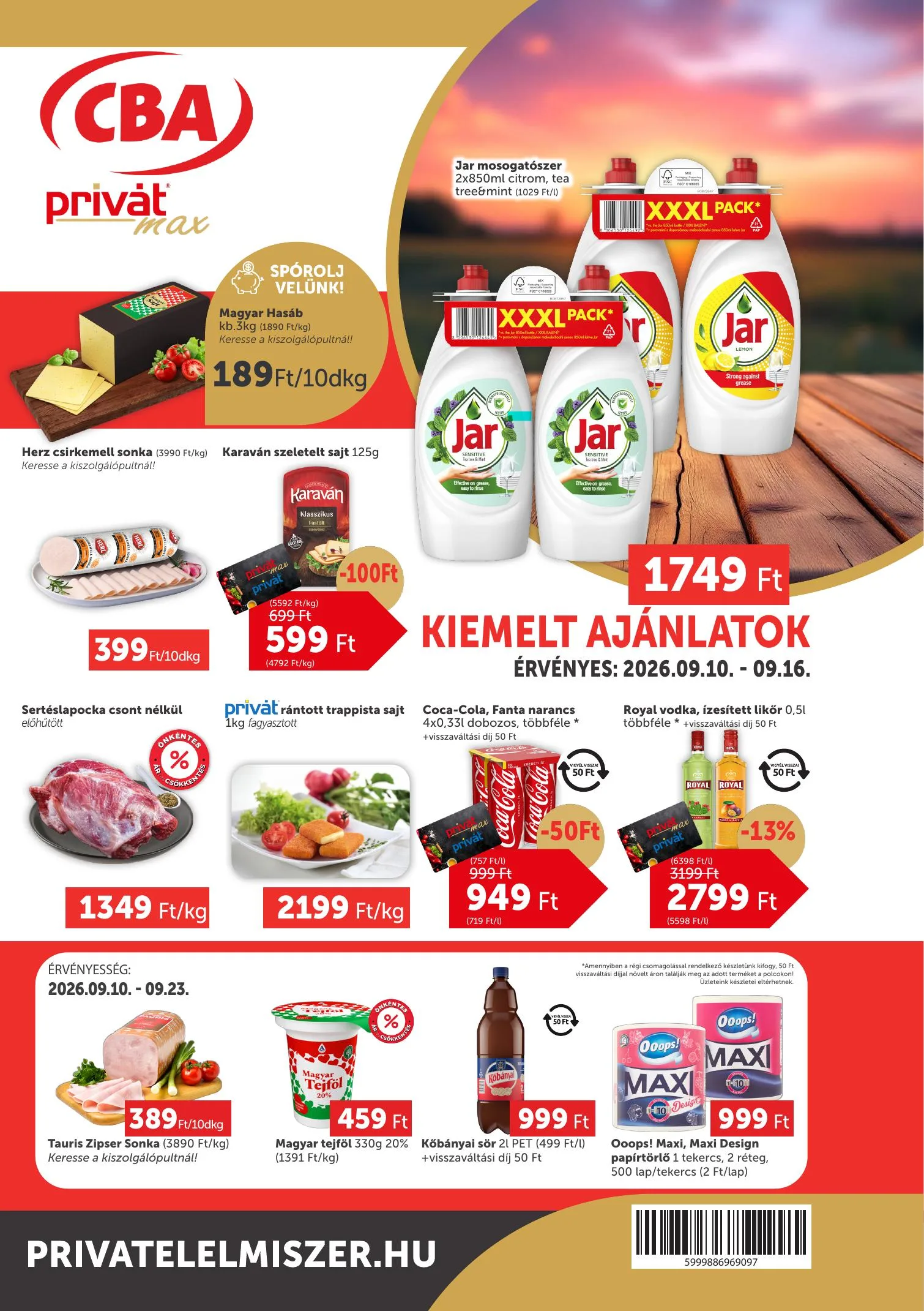 Privát akciós újság Élelmiszer Max 09.10–09.16