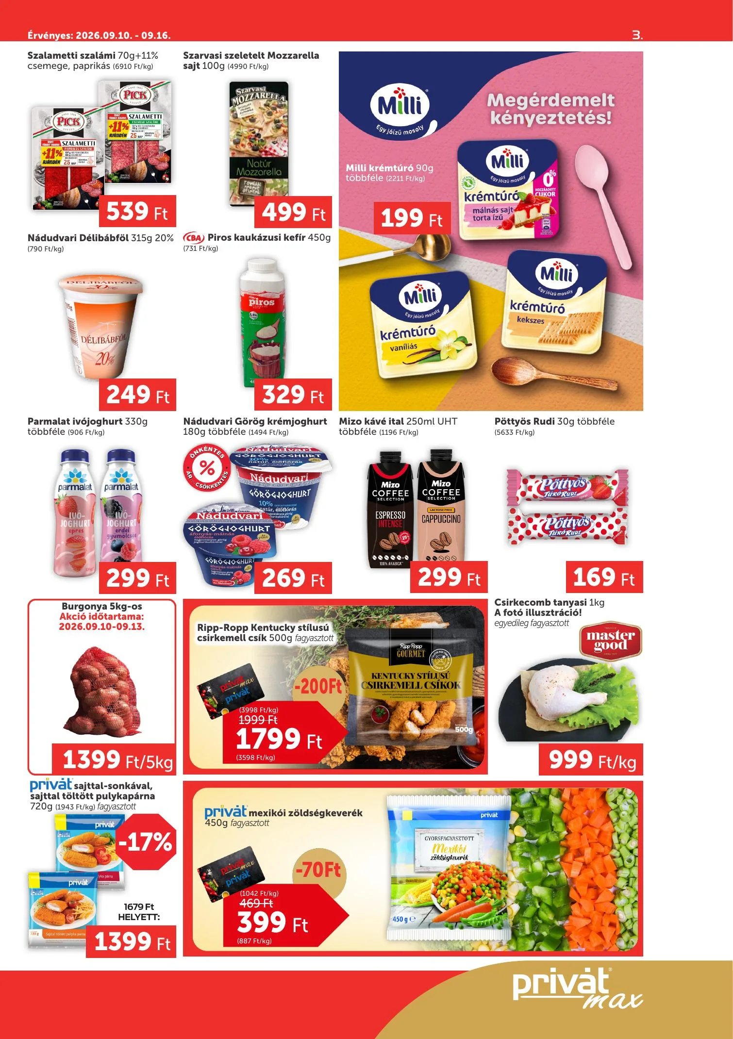 Privát akciós újság Élelmiszer Max 09.10–09.16 – 3. oldal