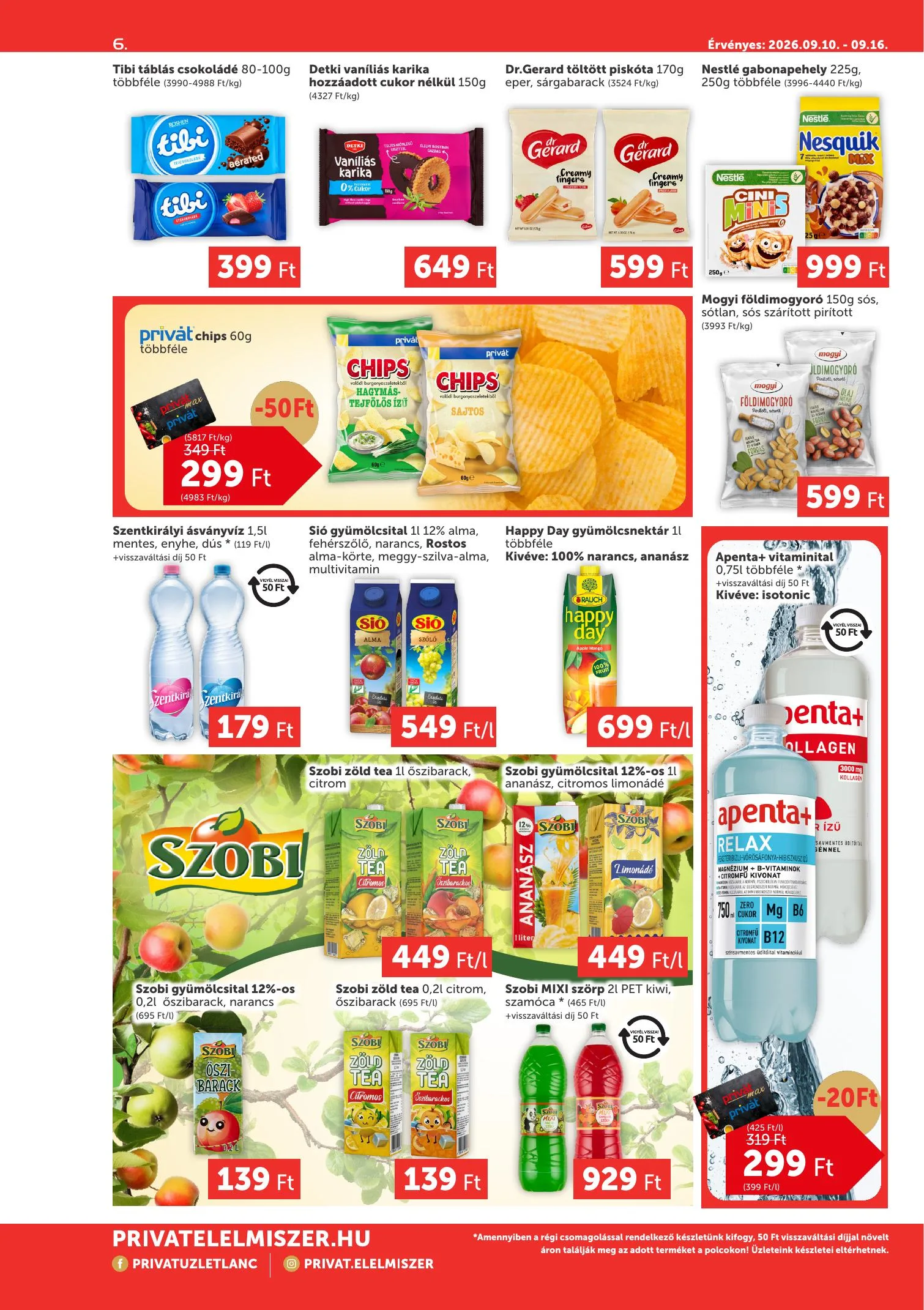 Privát akciós újság Élelmiszer Max 09.10–09.16 – 6. oldal