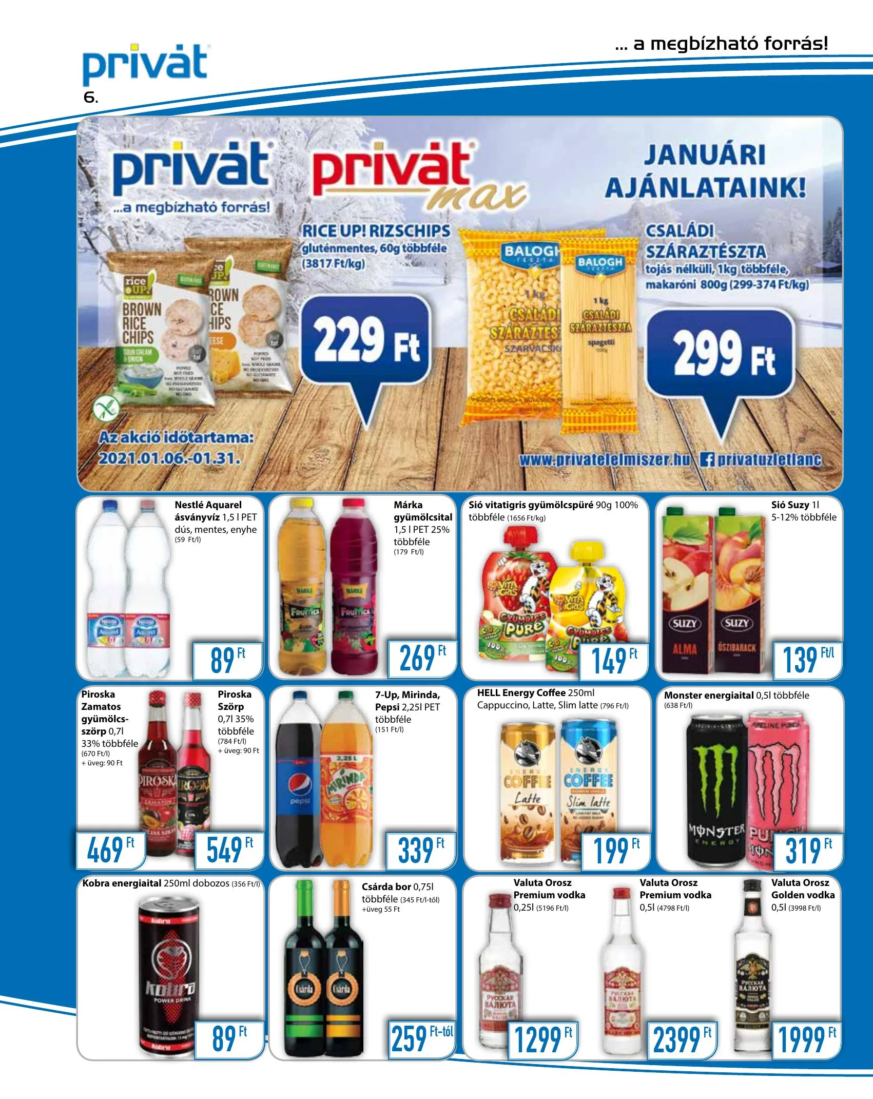 Privát akciós újság Élelmiszer 01.06–01.17 – 6. oldal
