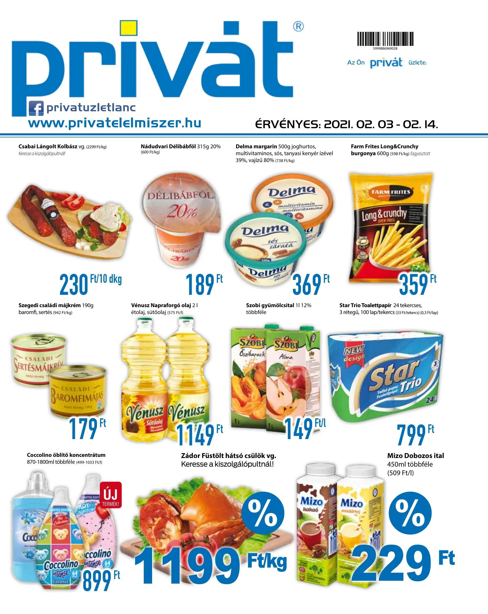 Privát akciós újság Élelmiszer 02.03–02.14