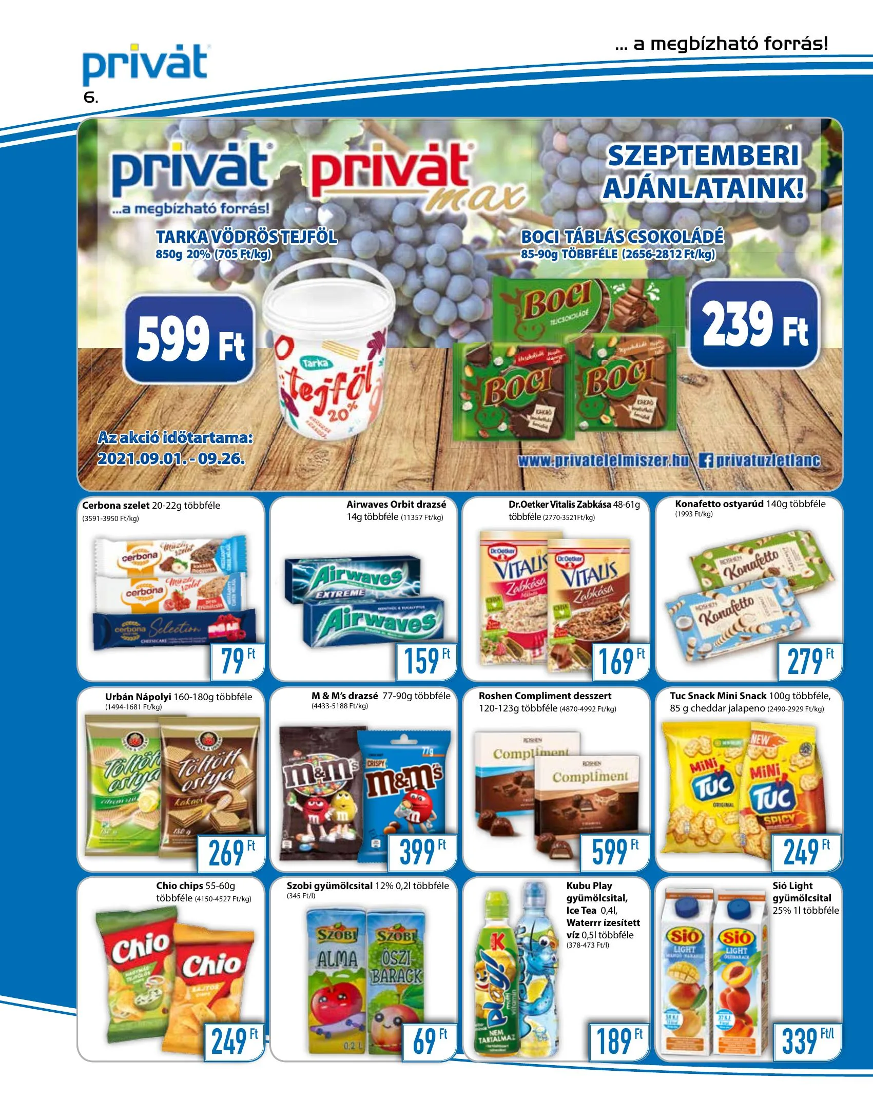 Privát akciós újság Élelmiszer 09.01–09.12 – 6. oldal
