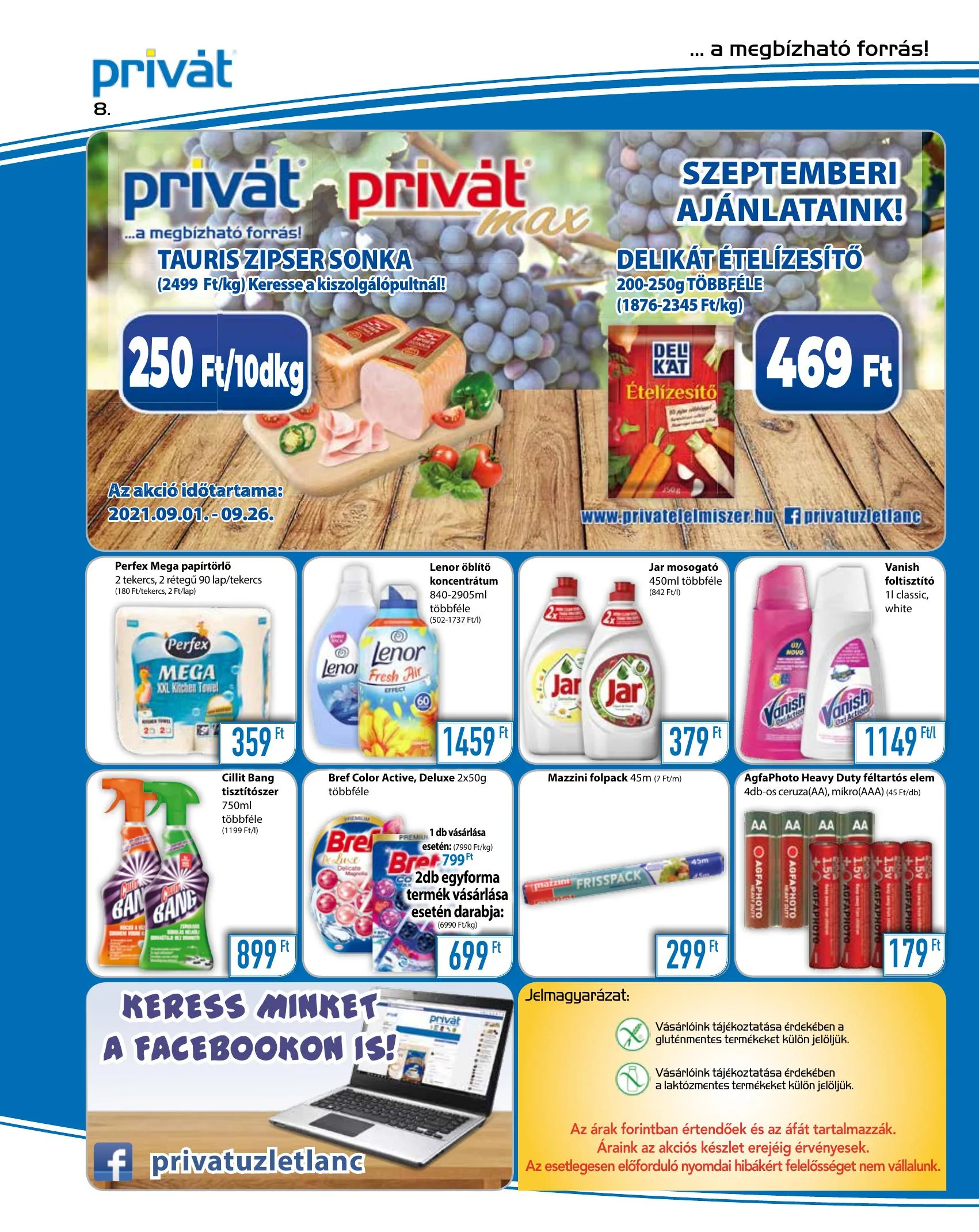 Privát akciós újság Élelmiszer 09.01–09.12 – 8. oldal
