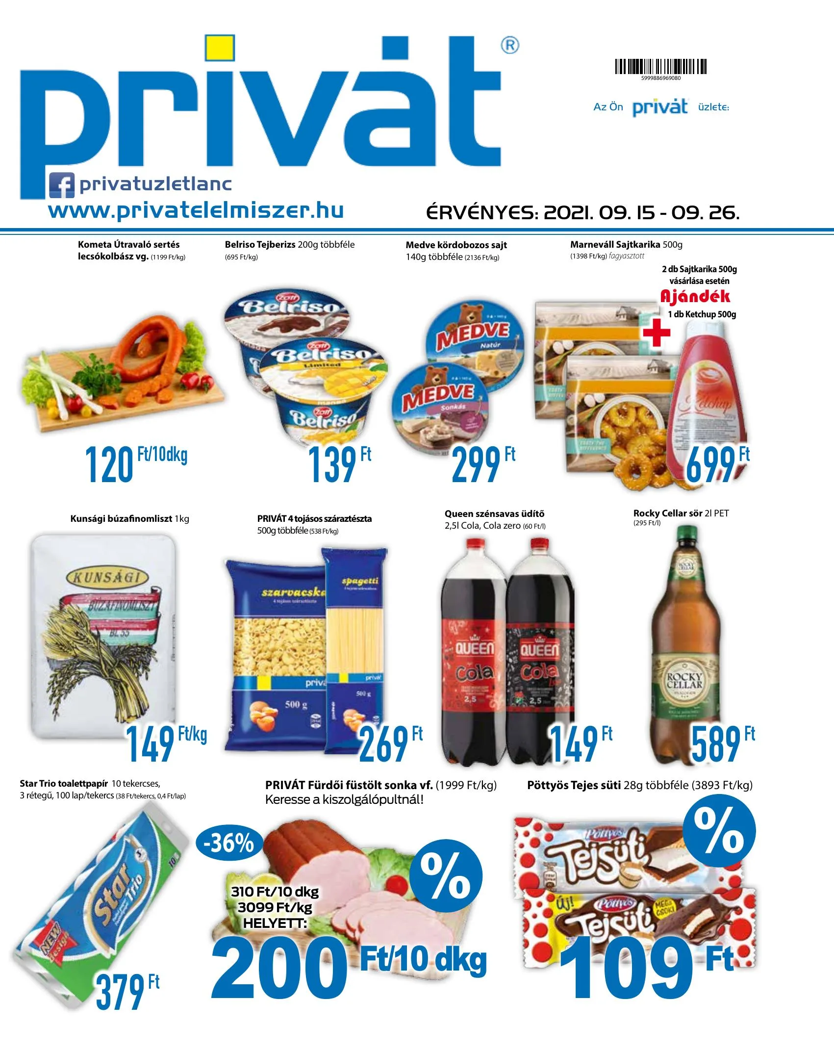 Privát akciós újság Élelmiszer 09.15–09.26