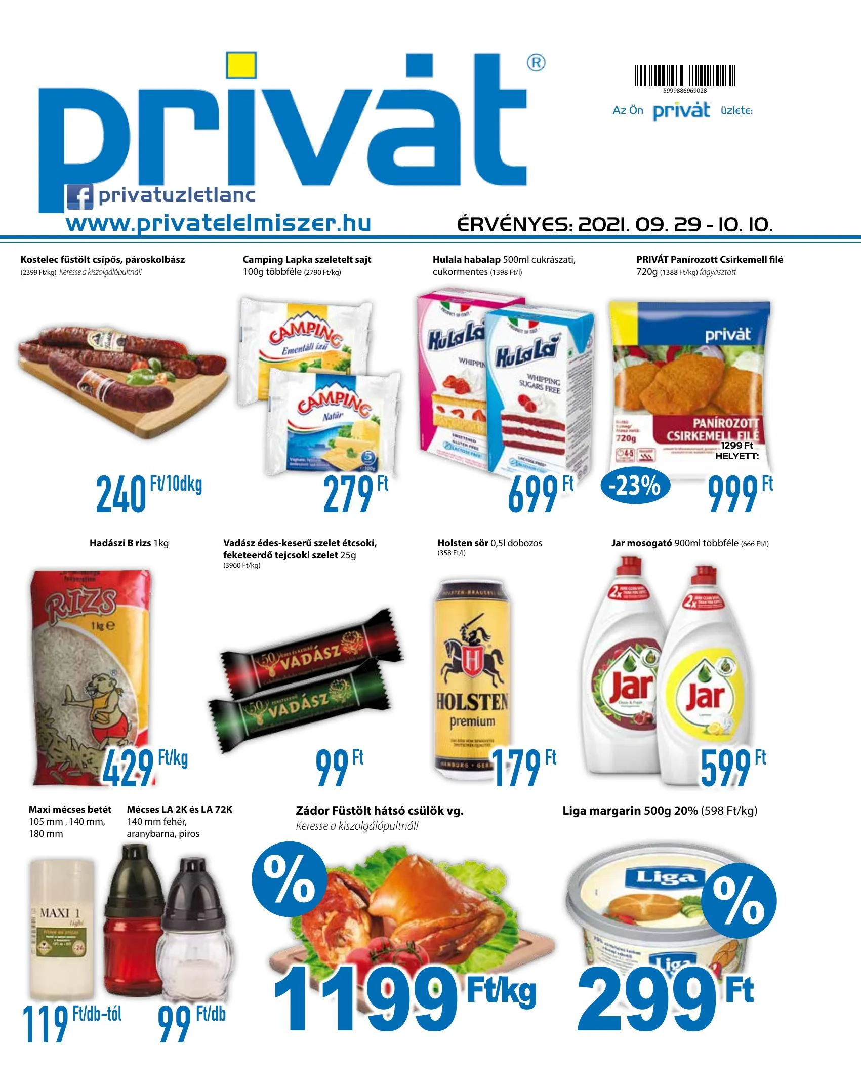Privát akciós újság Élelmiszer 09.29–10.10