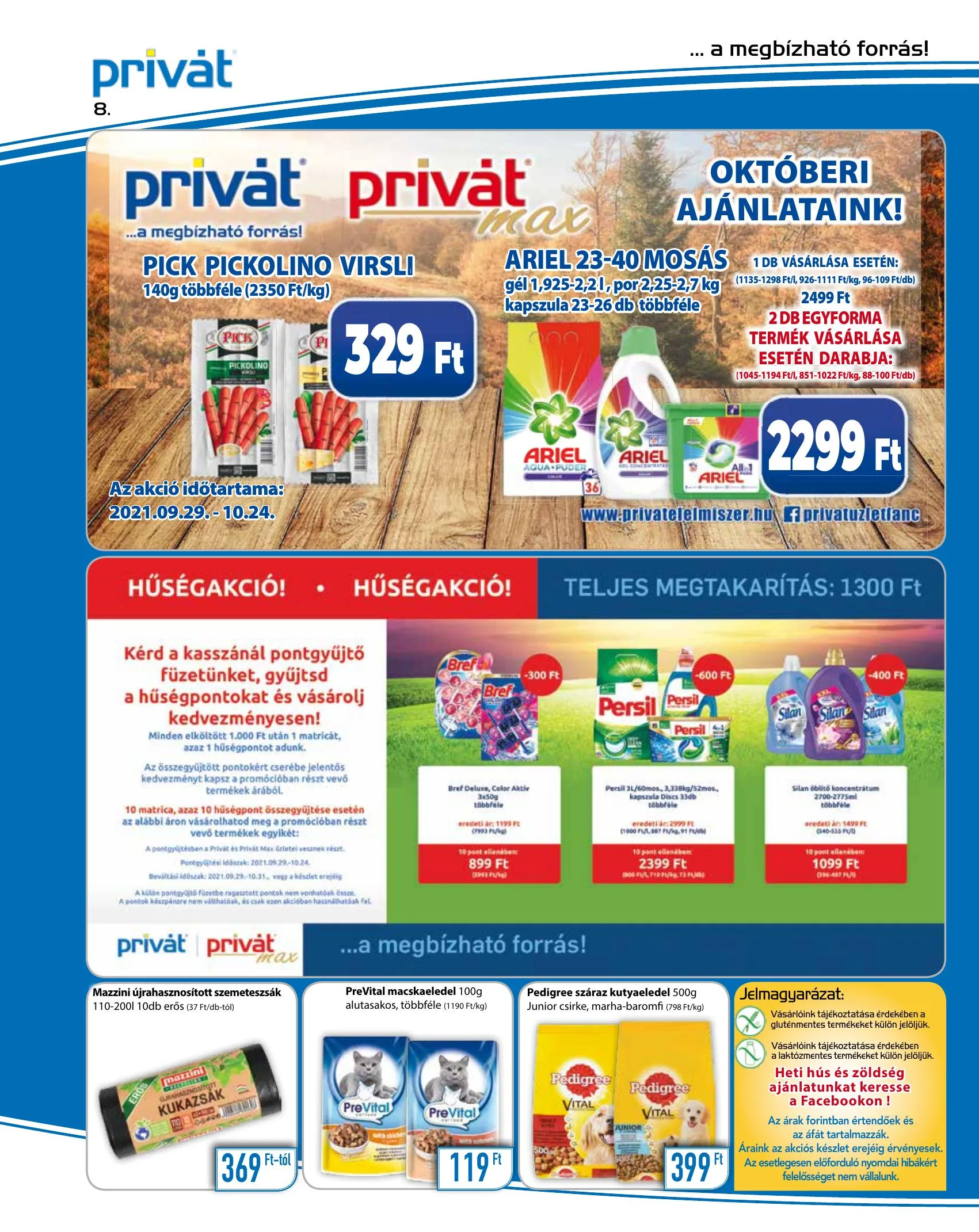 Privát akciós újság Élelmiszer 09.29–10.10 – 8. oldal