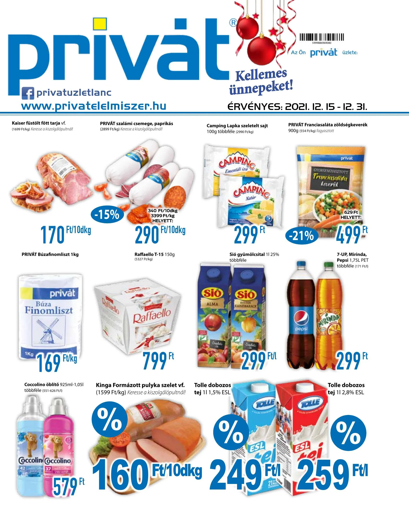 Privát akciós újság Élelmiszer 12.15–12.31