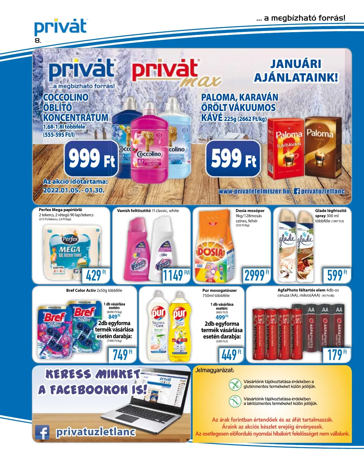 Privát akciós újság Élelmiszer 01.05–01.05 – 8. oldal