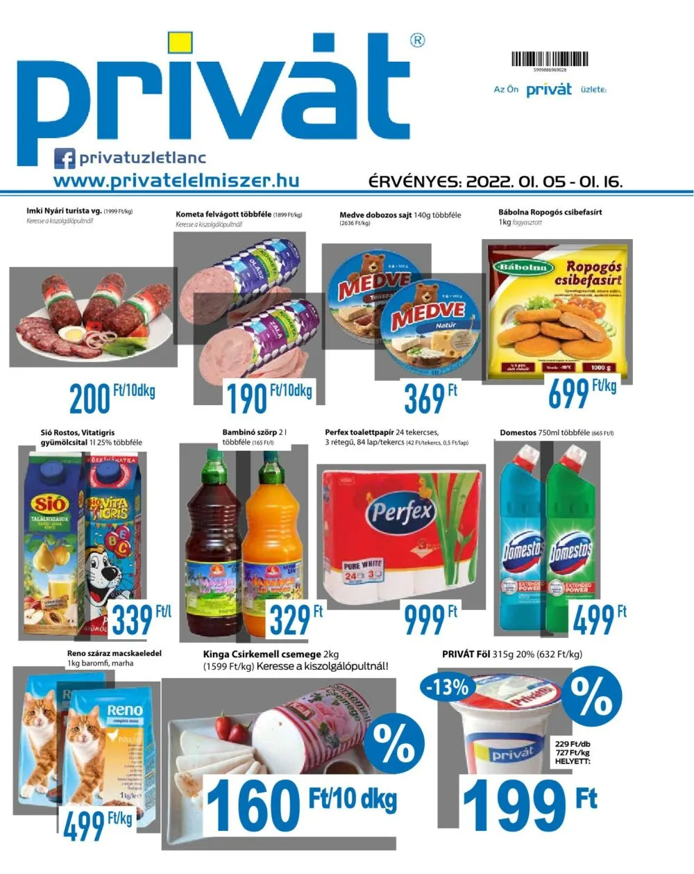 Privát akciós újság Élelmiszer 01.05–01.16