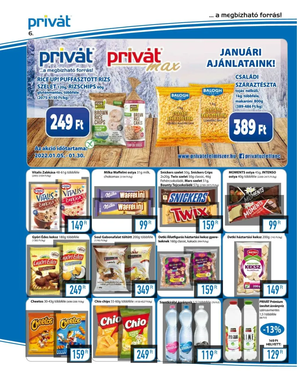Privát akciós újság Élelmiszer 01.05–01.16 – 6. oldal