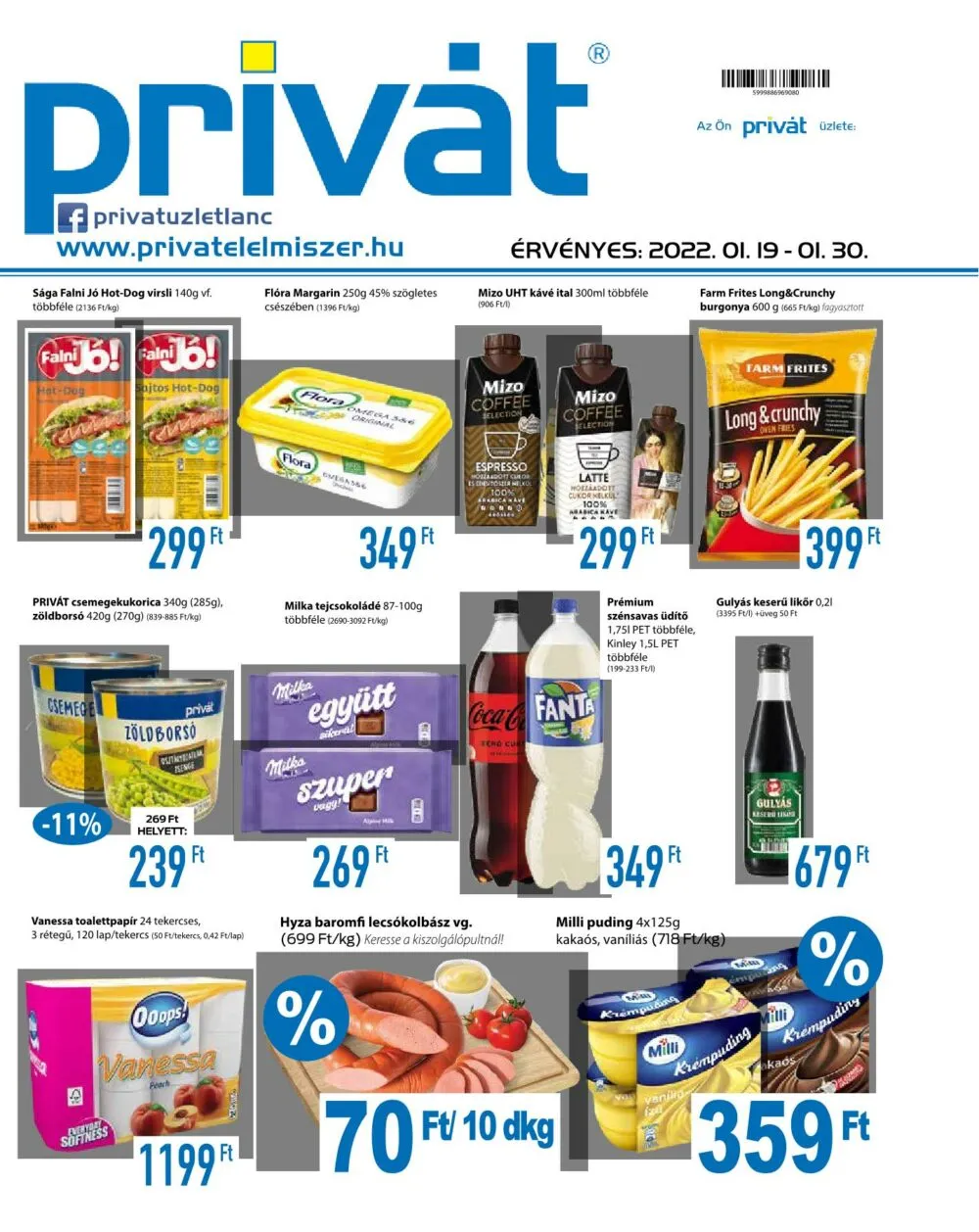 Privát akciós újság Élelmiszer 01.19–01.30