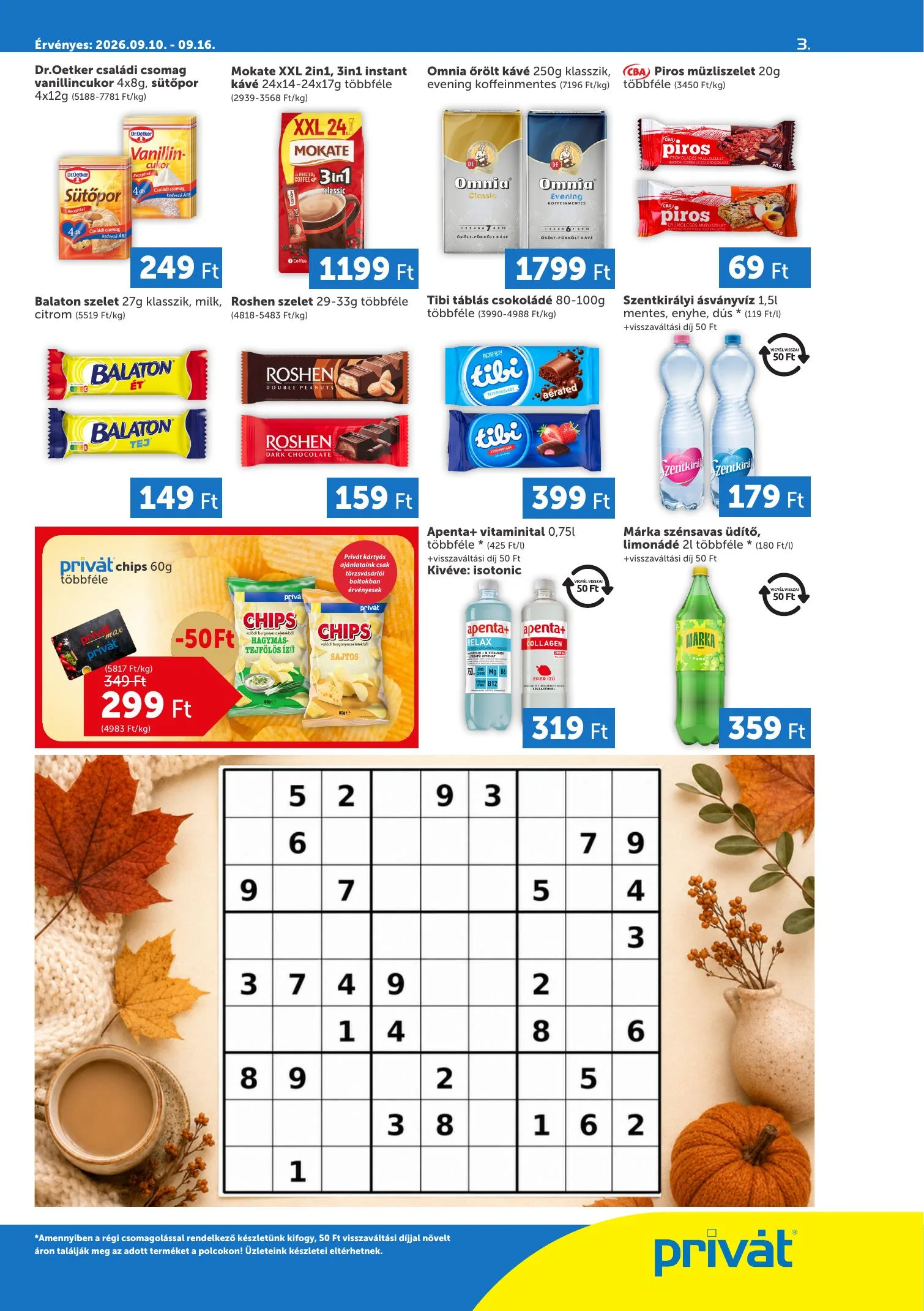 Privát akciós újság Élelmiszer 09.10–09.16 – 3. oldal
