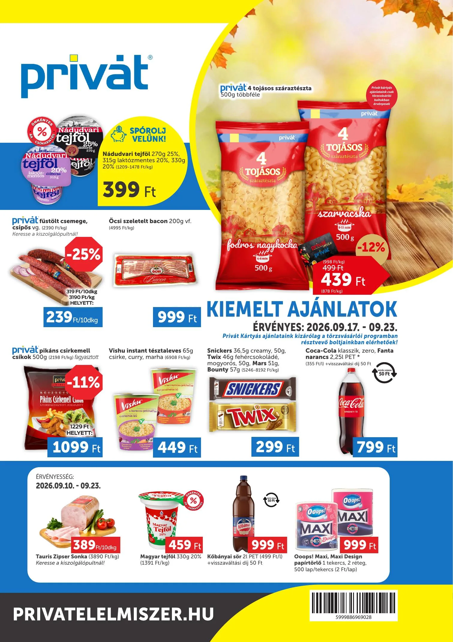 Privát akciós újság Élelmiszer 09.17–09.23