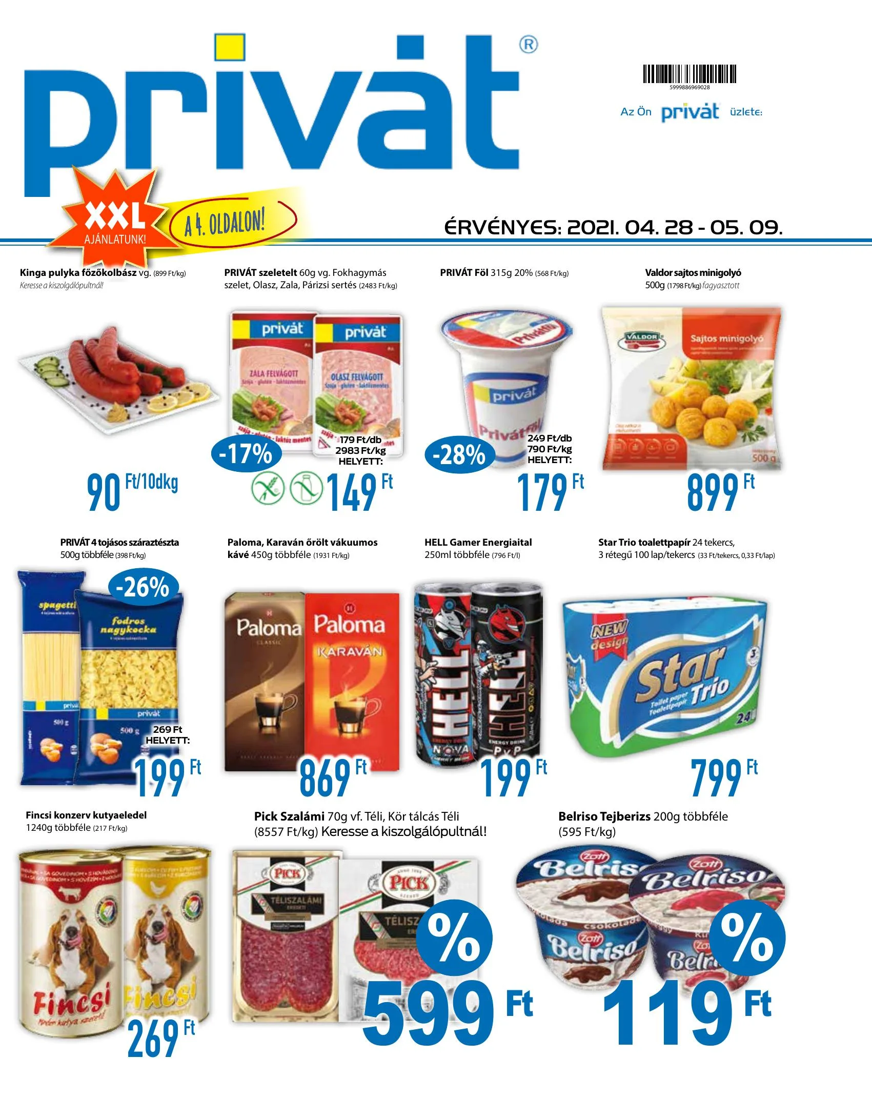 Privát akciós újság Elemiszer 04.28–05.09