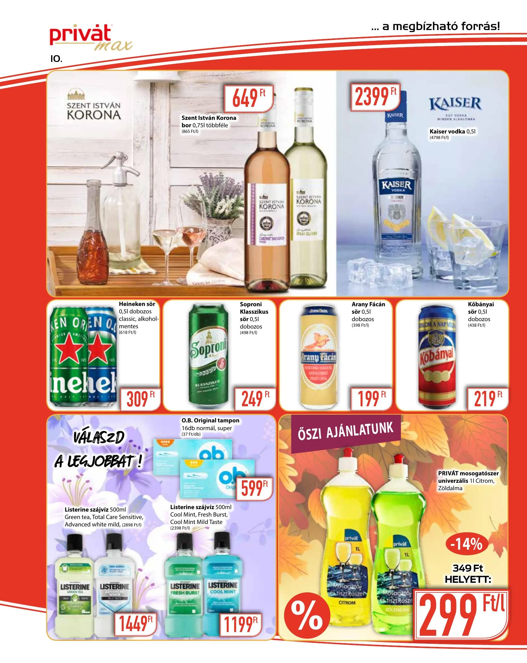 Privát akciós újság Max 09.15–09.26 – 10. oldal