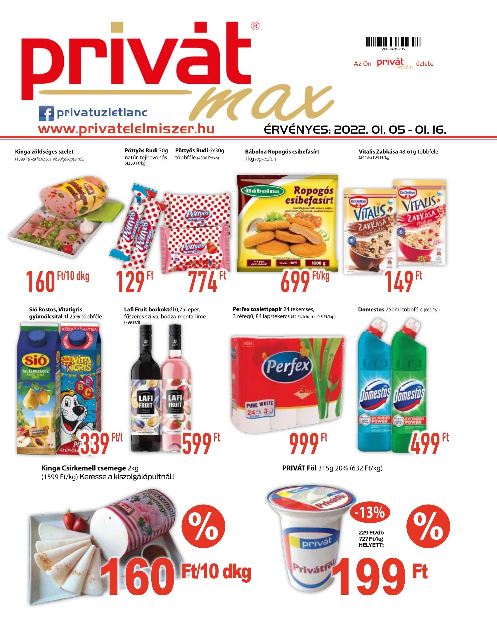 Privát akciós újság Max 01.05–01.16