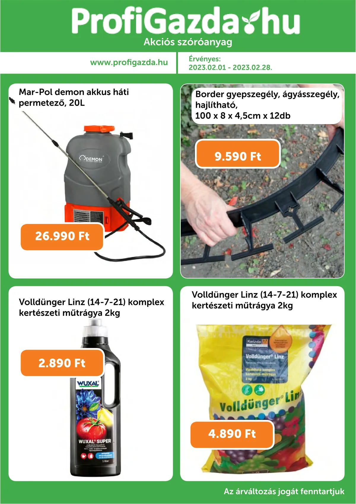 Profigazda akciós újság 02.28–02.28