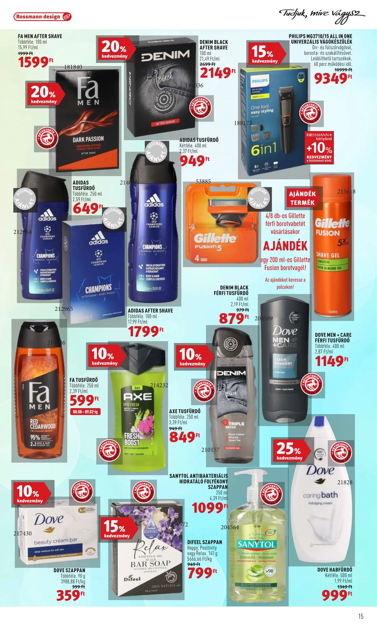 Rossmann akciós újság 08.08–08.19 – 15. oldal