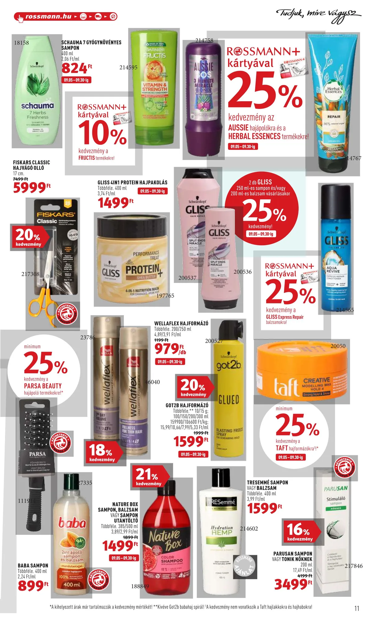 Rossmann akciós újság 09.19–09.30 – 11. oldal