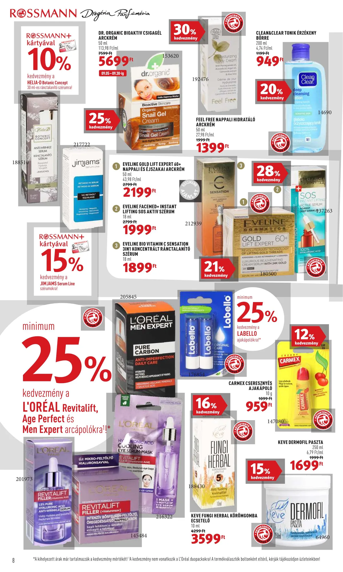 Rossmann akciós újság 09.19–09.30 – 8. oldal