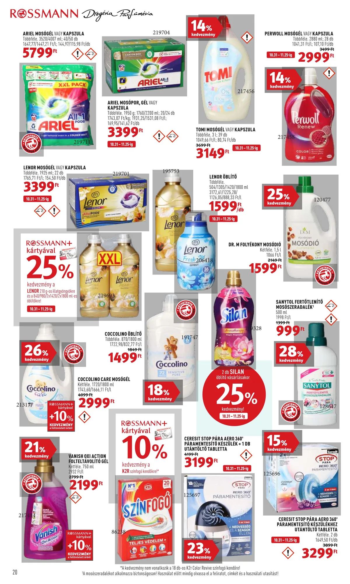 Rossmann akciós újság 10.31–11.11 – 20. oldal