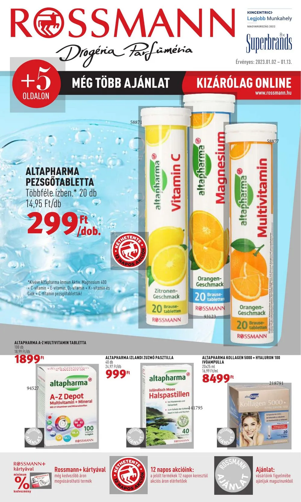 Rossmann akciós újság 01.02–01.13