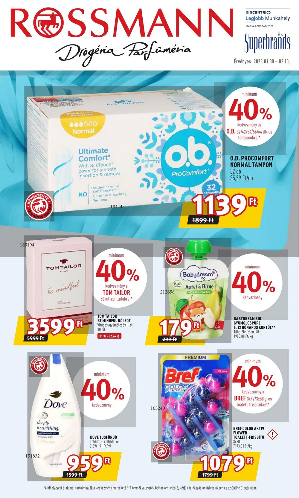 Rossmann akciós újság 01.30–02.10