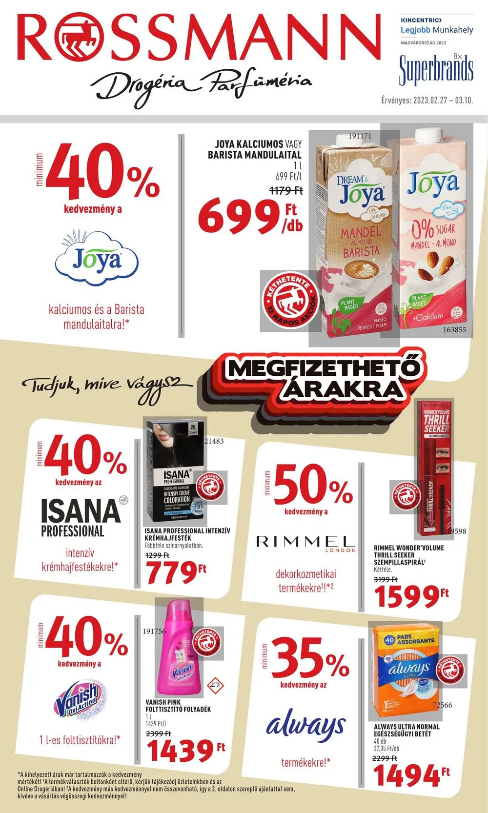 Rossmann akciós újság 02.27–03.10