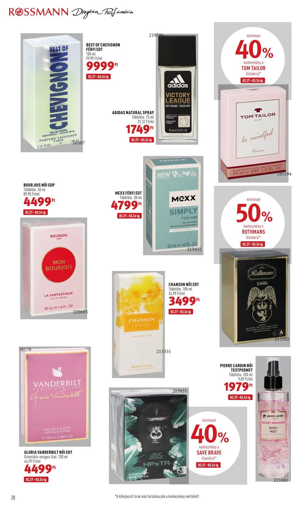 Rossmann akciós újság 02.27–03.10 – 20. oldal
