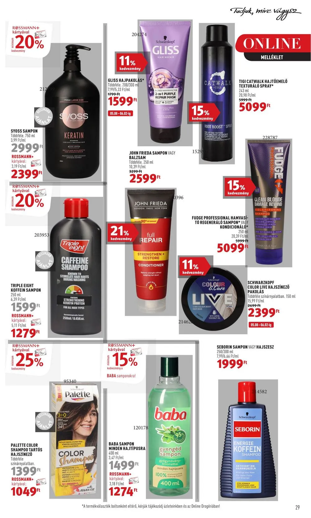 Rossmann akciós újság 05.08–05.19 – 29. oldal
