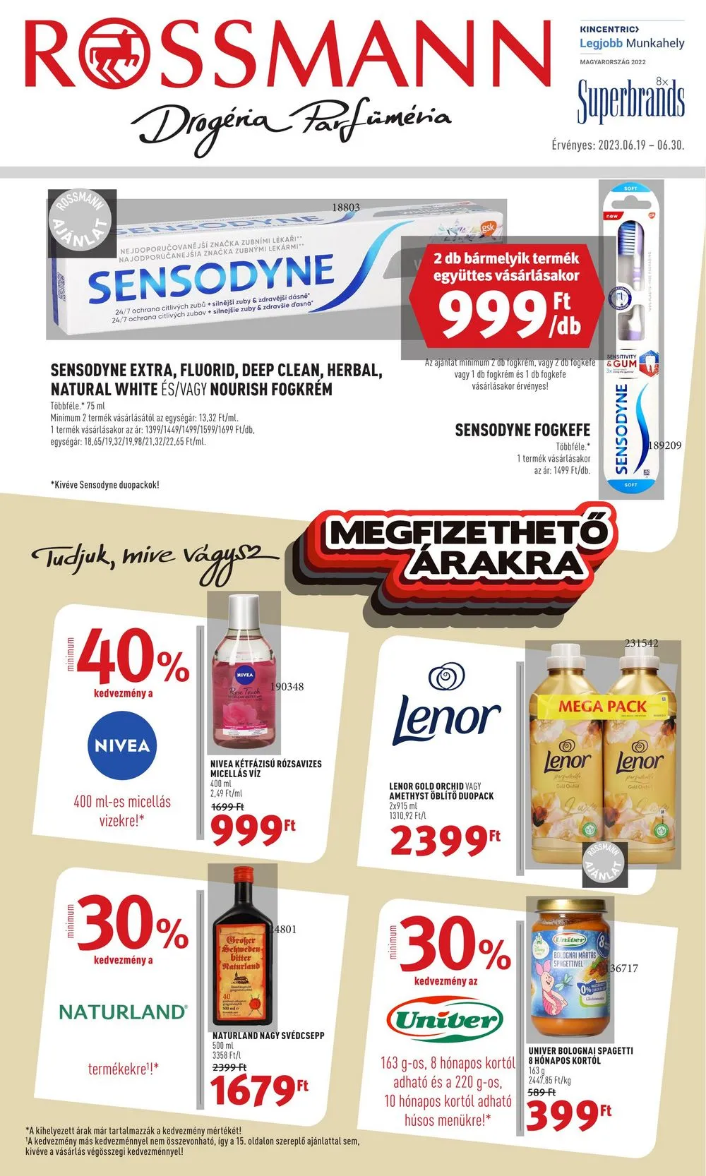 Rossmann akciós újság 06.19–06.30