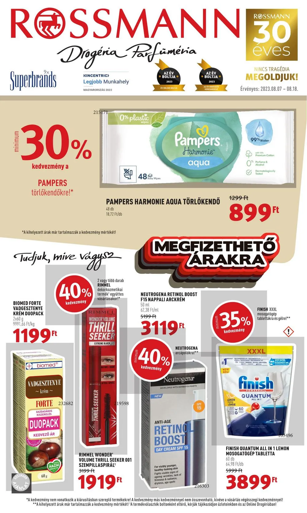 Rossmann akciós újság 08.07–08.18