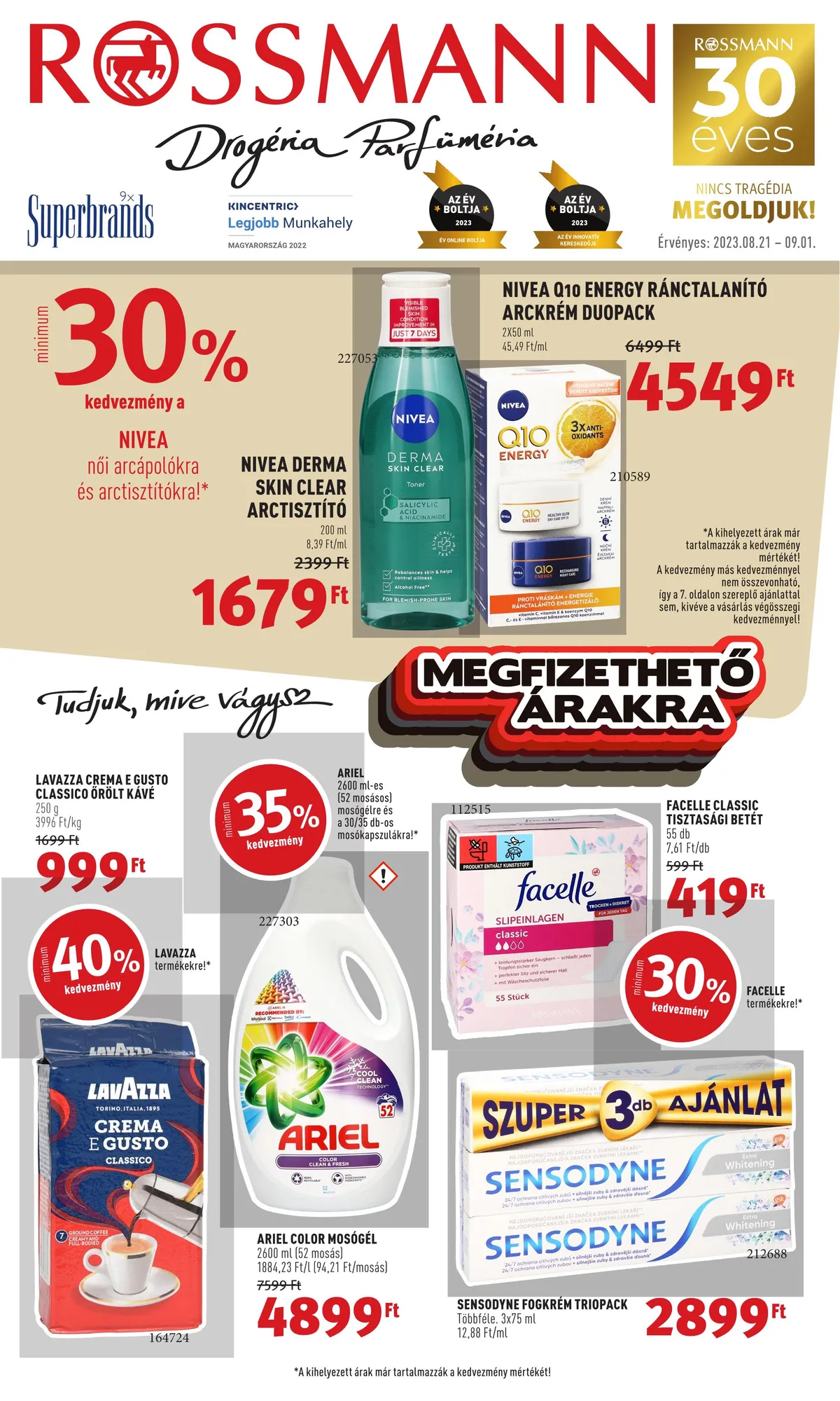 Rossmann akciós újság 08.21–09.01