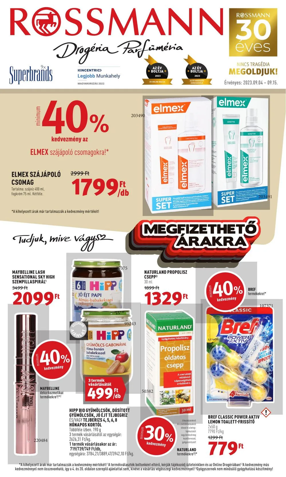 Rossmann akciós újság 09.04–09.15
