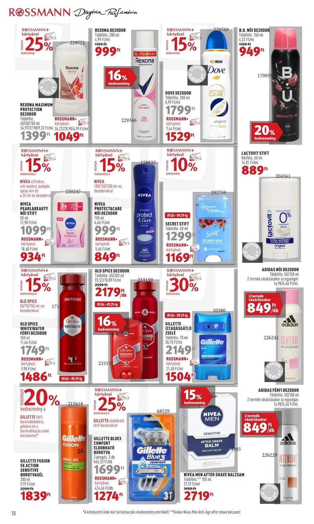 Rossmann akciós újság 09.04–09.15 – 10. oldal