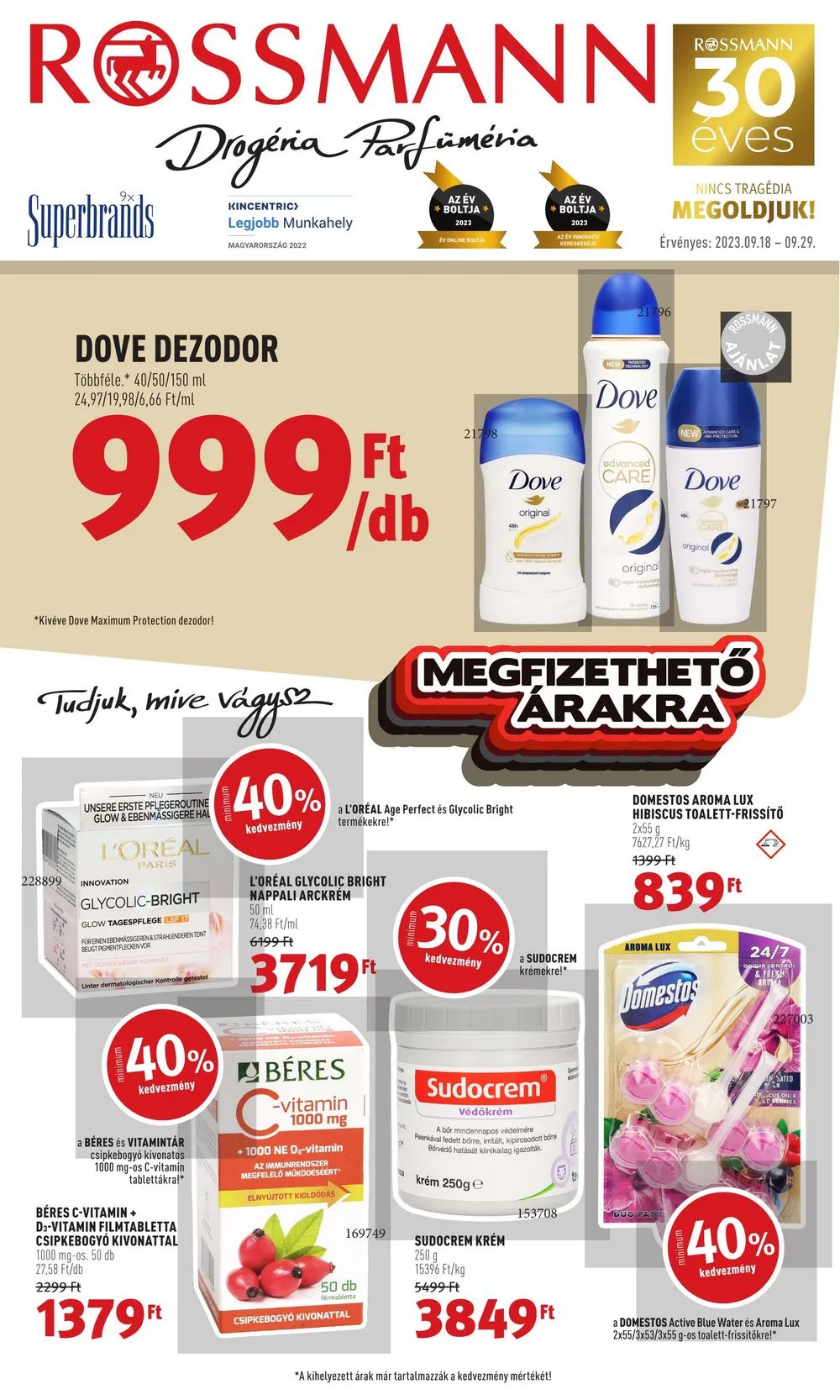 Rossmann akciós újság 09.18–09.29