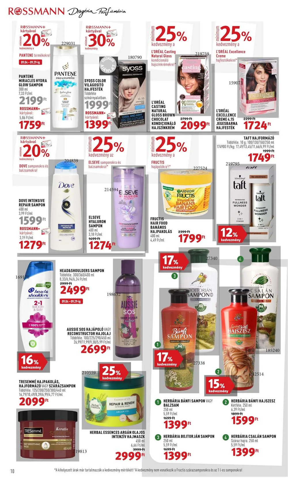 Rossmann akciós újság 09.18–09.29 – 10. oldal
