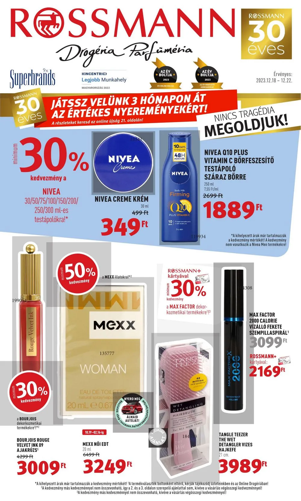Rossmann akciós újság 12.18–12.22