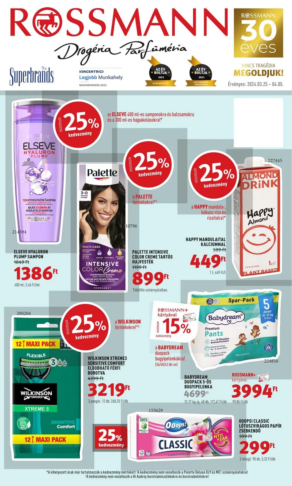 Rossmann akciós újság 03.25–04.05