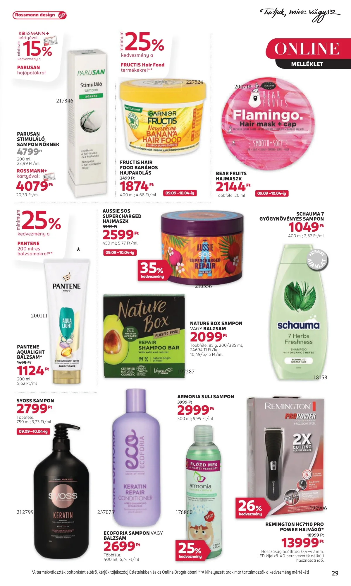 Rossmann akciós újság 09.09–09.20 – 31. oldal
